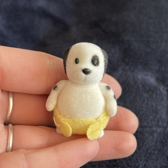 Calico critters/sylvanian families Dalmatian Dog Baby‎ Twin Boy Black White - Picture 1 of 2